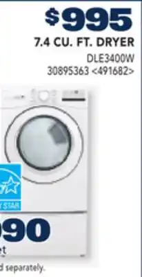 RONA LG 7.4 CU. FT. DRYER offer