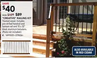 RONA CREATIVE RAILING KIT 6' offer