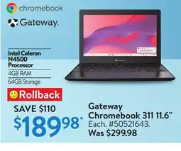 Walmart Gateway Chromebook 311 11.6 offer