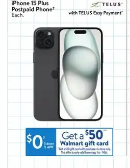 Walmart iPhone 15 Plus Postpaid Phone‡ offer