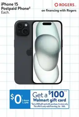 Walmart iPhone 15 Postpaid Phone‡ offer
