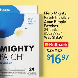 Walmart Hero Mighty Patch Invisible Acne Pimple Patches offer