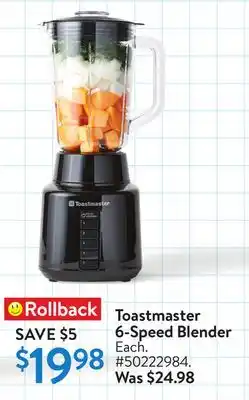 Walmart Toastmaster 6-Speed Blender offer