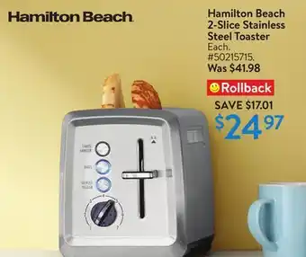 Walmart Hamilton Beach 2-Slice Stainless Steel Toaster offer