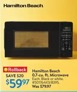 Walmart Hamilton Beach 0.7-cu. ft. Microwave offer