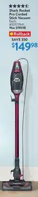 Walmart Shark Rocket Pro Corded Stick Vacuum offer