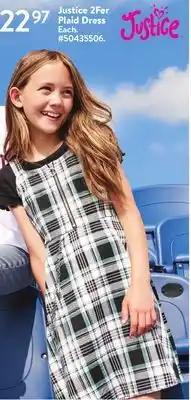 Walmart Justice 2Fer Plaid Dress offer