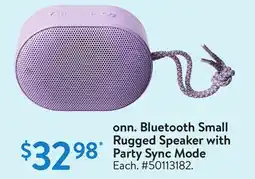 Walmart onn. Bluetooth Small Rugged Speaker with Party Sync Mode offer