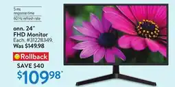 Walmart on. 24 FHD Monitor offer