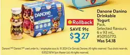 Walmart Danone Danino Drinkable Yogurt offer