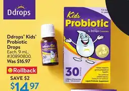 Walmart Ddrops Kids' Probiotic Drops offer