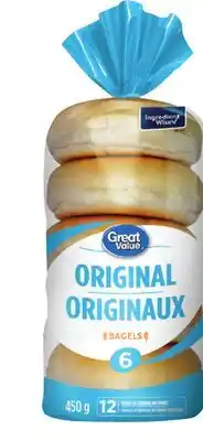 Walmart Great Value Bagels 6-Pack offer