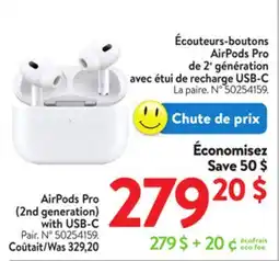 Walmart AirPods Pro (2nd generation) with USB-C offer