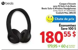 Walmart Beats Solo 4 Wireless Headphones offer
