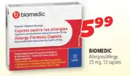 Familiprix BIOMEDIC Allergy, 25 mg, 12 caplets offer