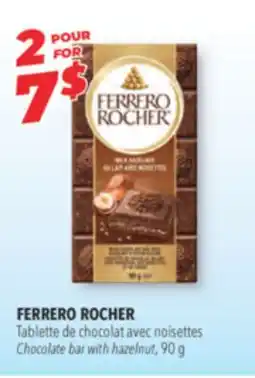 Familiprix FERRERO ROCHER, Chocolate bar with hazelnut, 90 g … offer