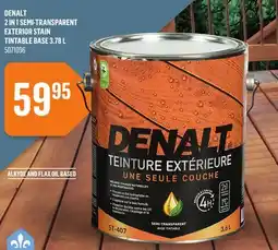Canac DENALT 2 IN 1 SEMI-TRANSPARENT EXTERIOR STAIN TINTABLE BASE 3.78 L offer