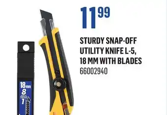 Canac Sturdy Snap-Off Utility Knife L-5, 18 mm with Blades offer