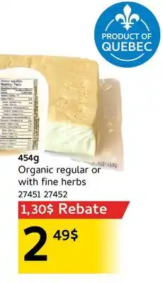 Mayrand Organic regular or with fine herbs Unisoya offer