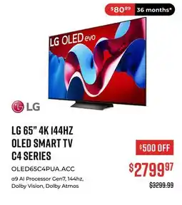 Canex LG 65 4K 144HZ OLED SMART TV C4 SERIES offer
