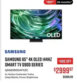 Canex SAMSUNG 65 4K OLED 144HZ SMART TV S90D SERIES offer