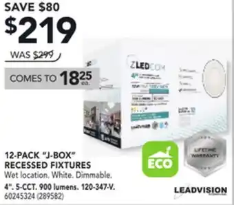 RONA 12-PACK J-BOX RECESSED FIXTURES offer