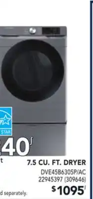 RONA 7.5 CU. FT. DRYER offer