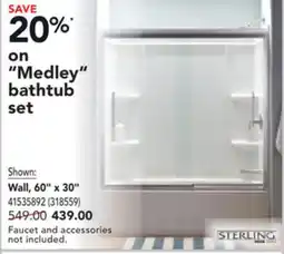 RONA Medley bathtub set Wall, 60 x 30 offer