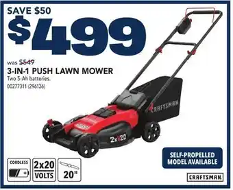 RONA 3-IN-1 PUSH LAWN MOWER offer