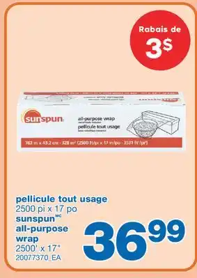 Wholesale Club PELLICULE TOUT USAGE 2500 PI X 17 PO offer