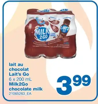Wholesale Club LAIT AU CHOCOLAT LAIT'S GO, 6 X 200 ML offer
