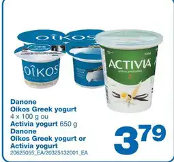 Wholesale Club OIKOS GREEK YOGURT 4 X 100 G OU ACTIVIA YOGURT 650 G offer