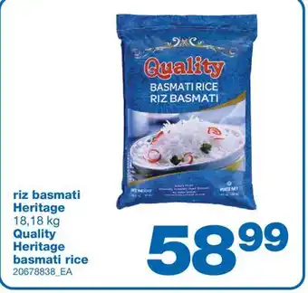 Wholesale Club RIZ BASMATI HERITAGE, 18,18 kg offer