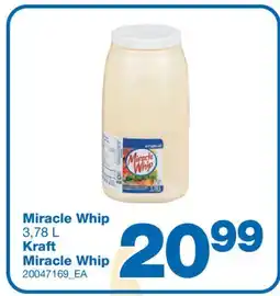 Wholesale Club MIRACLE WHIP, 3,78 L offer