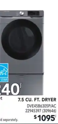 Réno Dépôt SAMSUNG 7.5 CU. FT. DRYER offer