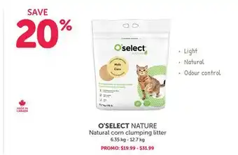 Mondou O'SELECT NATURE Natural corn clumping litter offer