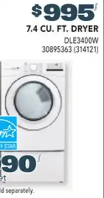 Réno Dépôt LG 7.4 CU. FT. DRYER offer