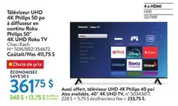 Walmart Philips 50 4K UHD Roku TV offer