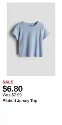 H&M Ribbed Jersey Top offer