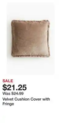 H&M Velvet Cushion Cover with Fringe offer
