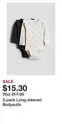 H&M 2-pack Long-sleeved Bodysuits offer