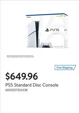 Walmart PS5 Standard Disc Console offer