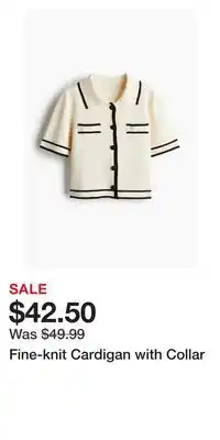 H&M Fine-knit Cardigan with Collar offer