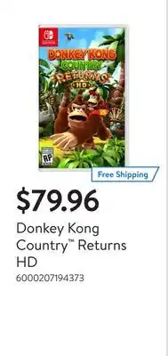 Walmart Donkey Kong Country Returns HD offer