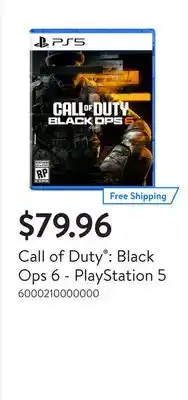 Walmart Call of Duty : Black Ops 6 - PlayStation 5 offer