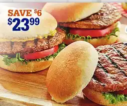 M & M Food Market Fully Cooked Tasty Burgers † offer