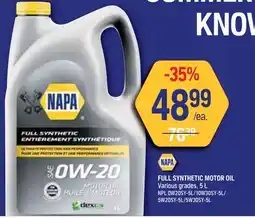 NAPA Auto Parts FULL SYNTHETIC MOTOR OIL offer