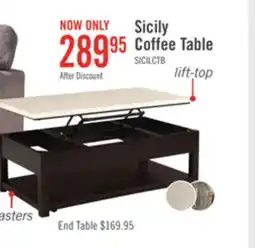The Brick Sicily 48 Modern Lift Top Coffee Table With Storage, Shelf and Casters - Beige and Dark Brown offer