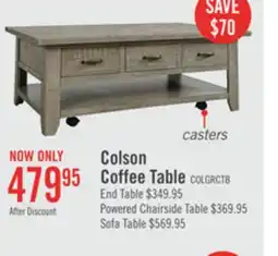 The Brick Colson 50 Rustic Coffee Table with Storage and Shelf - Driftwood offer