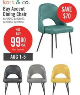 The Brick Kort & Co. Bay Dining Chair with Vegan Leather Fabric, Metal - Aqua offer